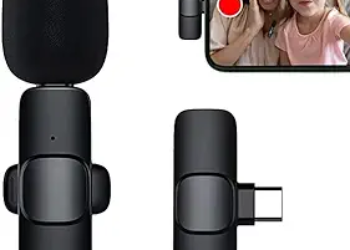 k8 Wireless Microphone for Youtubers, Amplifier with Charging Case, Compatible for Type-C & iPhone, with Rechargeable Battery for livestreaming and Video, Audio Recording