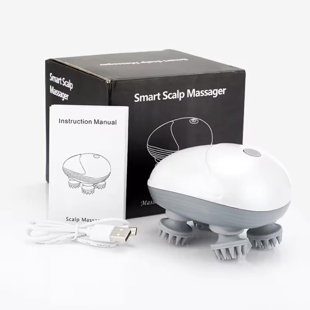 51RHv0LGZyL._SL1100_ Electric Head,Scalp Massager| Rechargeable Head Kneading Massage Machine| 3 Speed Mode Handheld,Scalp Body Massager for Hair Growth,Deep Clean & Stress Relaxation