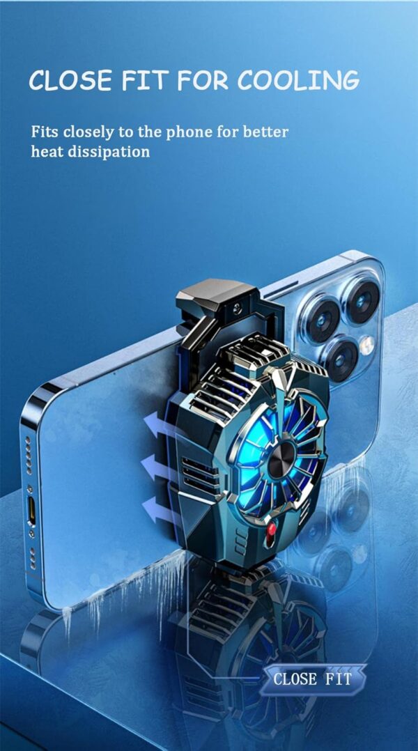 71QuiQymieL._SL1500_ X20 Phone Cooler, Adjustable Semi-Conductor Smartphone Cooling Fan w/Two Modes for iPhone/Android, USB Type-C Power Cellphone Radiator for Gaming, Video Streaming,