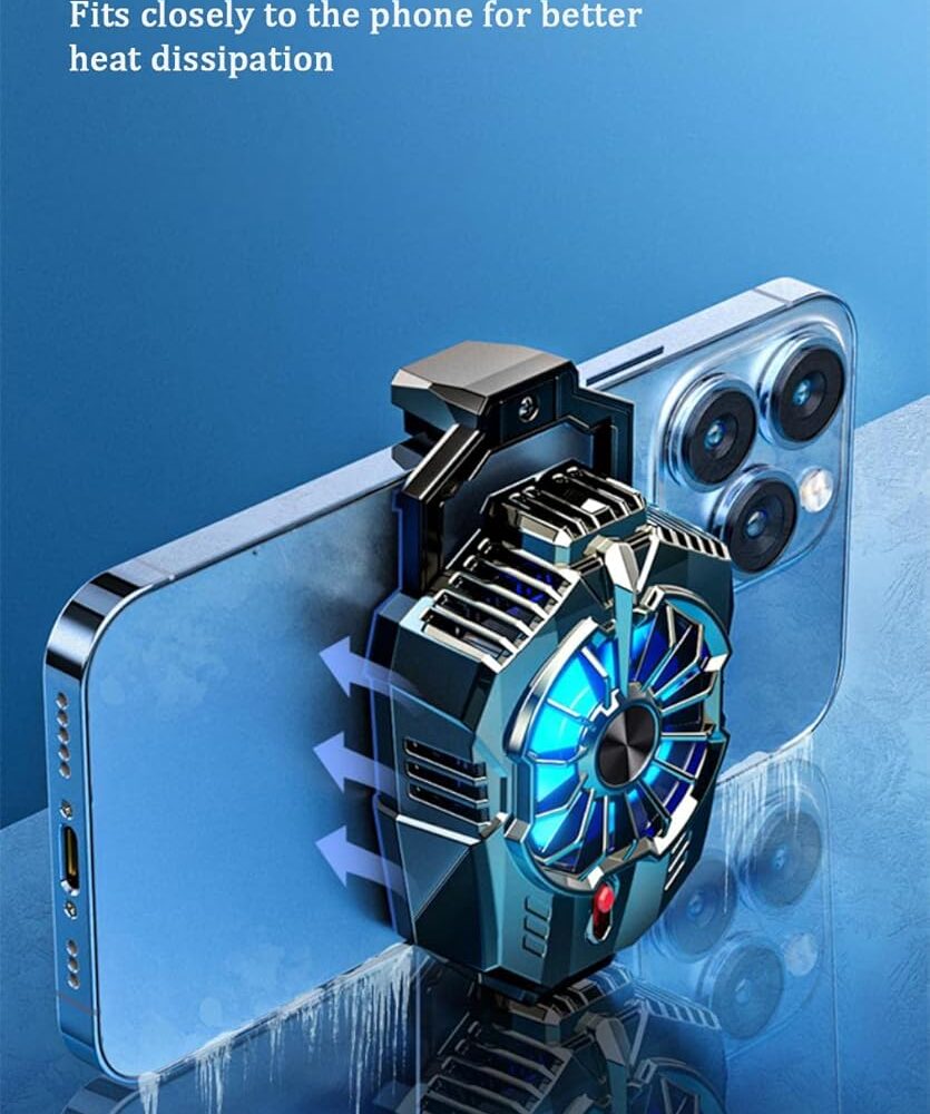 71QuiQymieL._SL1500_ X20 Phone Cooler, Adjustable Semi-Conductor Smartphone Cooling Fan w/Two Modes for iPhone/Android, USB Type-C Power Cellphone Radiator for Gaming, Video Streaming,
