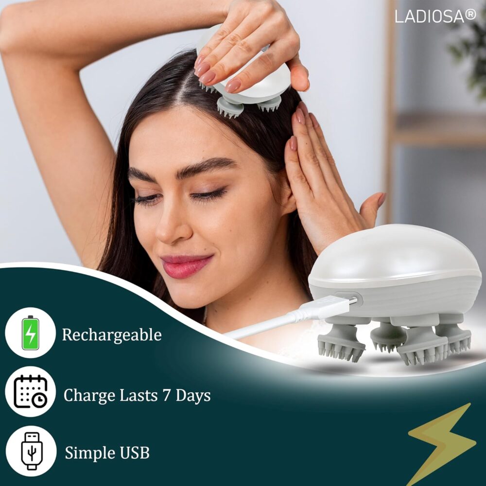 71kxlzIl13L._SL1500_ Electric Head,Scalp Massager| Rechargeable Head Kneading Massage Machine| 3 Speed Mode Handheld,Scalp Body Massager for Hair Growth,Deep Clean & Stress Relaxation