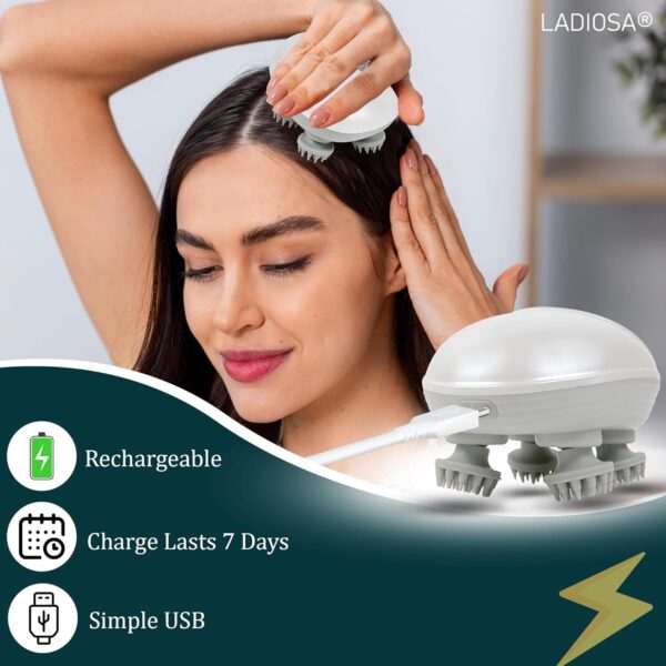 71kxlzIl13L._SL1500_ Electric Head,Scalp Massager| Rechargeable Head Kneading Massage Machine| 3 Speed Mode Handheld,Scalp Body Massager for Hair Growth,Deep Clean & Stress Relaxation